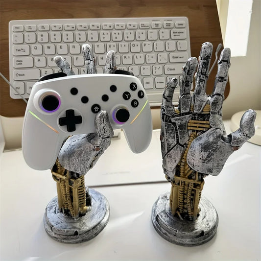 Cyberpunk Robotic Hand Controller Stand – Sci-Fi Gaming Desk Organizer