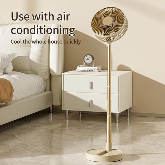 Portable 8-Inch Foldable USB Fan – 4-Speed Rechargeable Floor & Table Fan