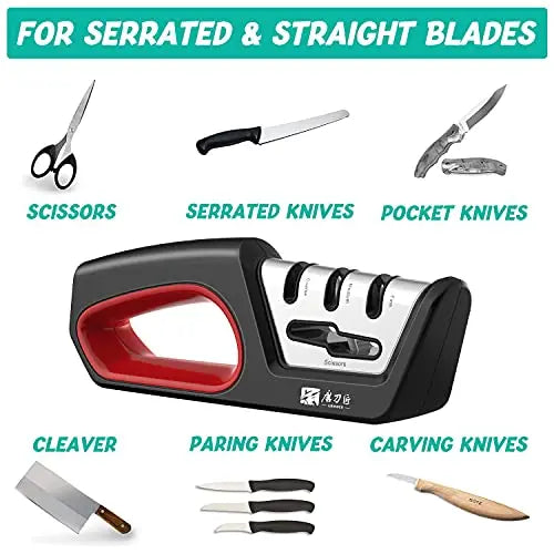 4-in-1 Kitchen Knife & Scissor Sharpener – Professional Diamond & Ceramic System