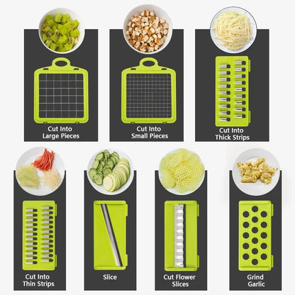 16-in-1 Multifunctional Vegetable Chopper – Slicer, Dicer & Grater