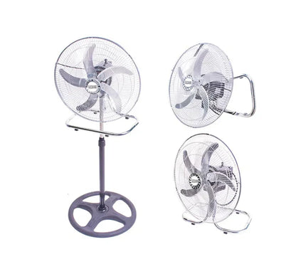 Powerful 65W Turbo Pedestal Fan – Industrial Grade 3-Speed Metal Air Circulator