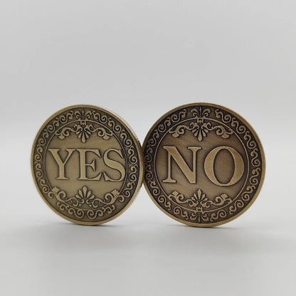 Yes or No" Decision-Making Coin – Vintage Bronze Commemorative Souvenir