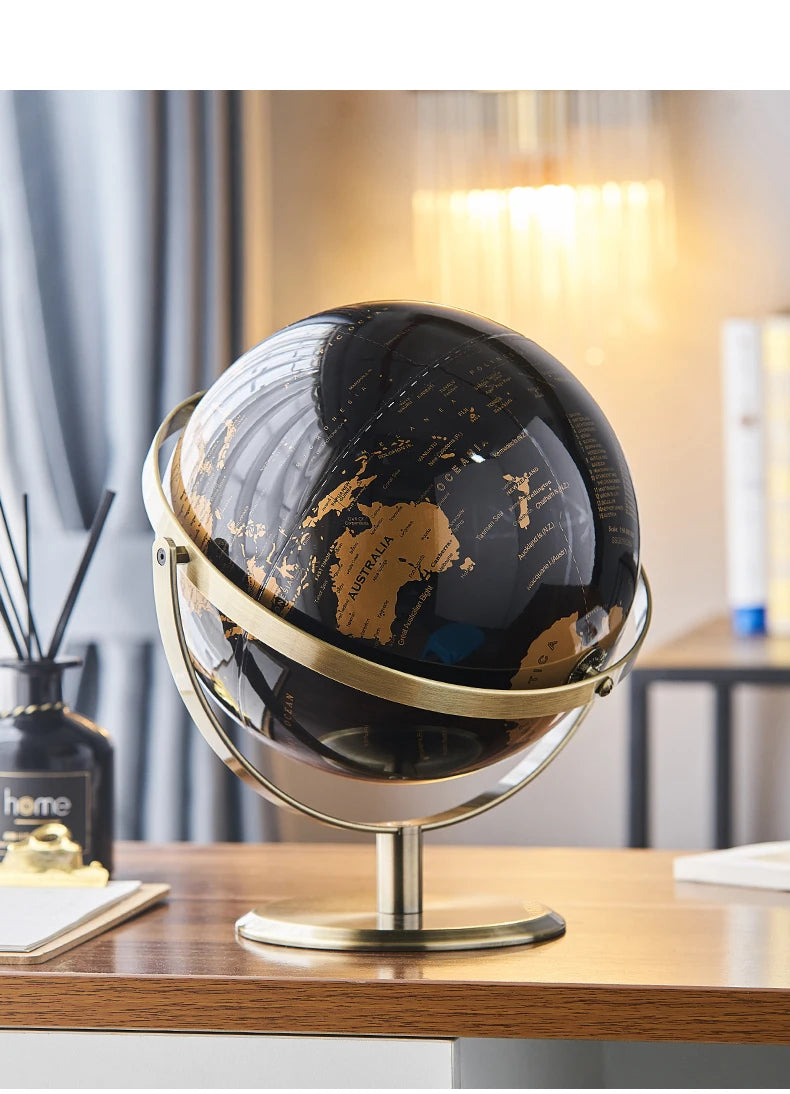Retro World Globe – Decorative Desktop Map for Home Office & Educational Learning