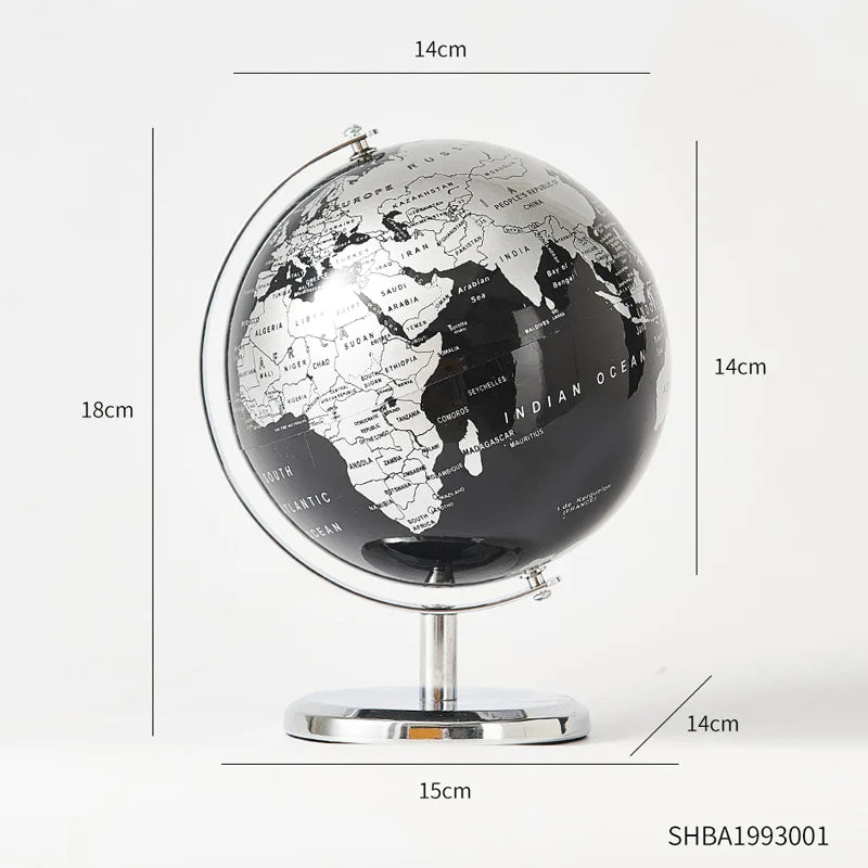 Retro World Globe – Decorative Desktop Map for Home Office & Educational Learning