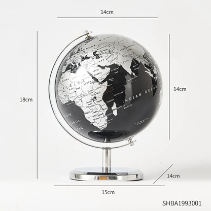 Retro World Globe – Decorative Desktop Map for Home Office & Educational Learning