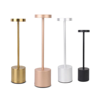 Portable Metal LED Desk Lamp – 3-Color Touch Sensor Night Light