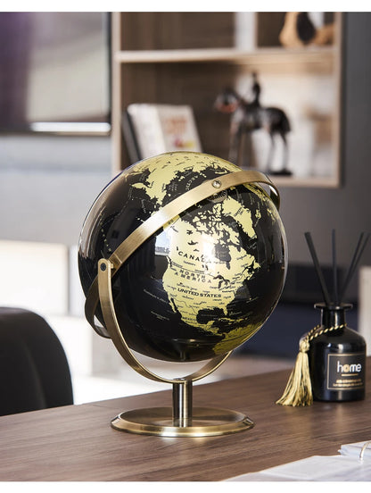 Retro World Globe – Decorative Desktop Map for Home Office & Educational Learning