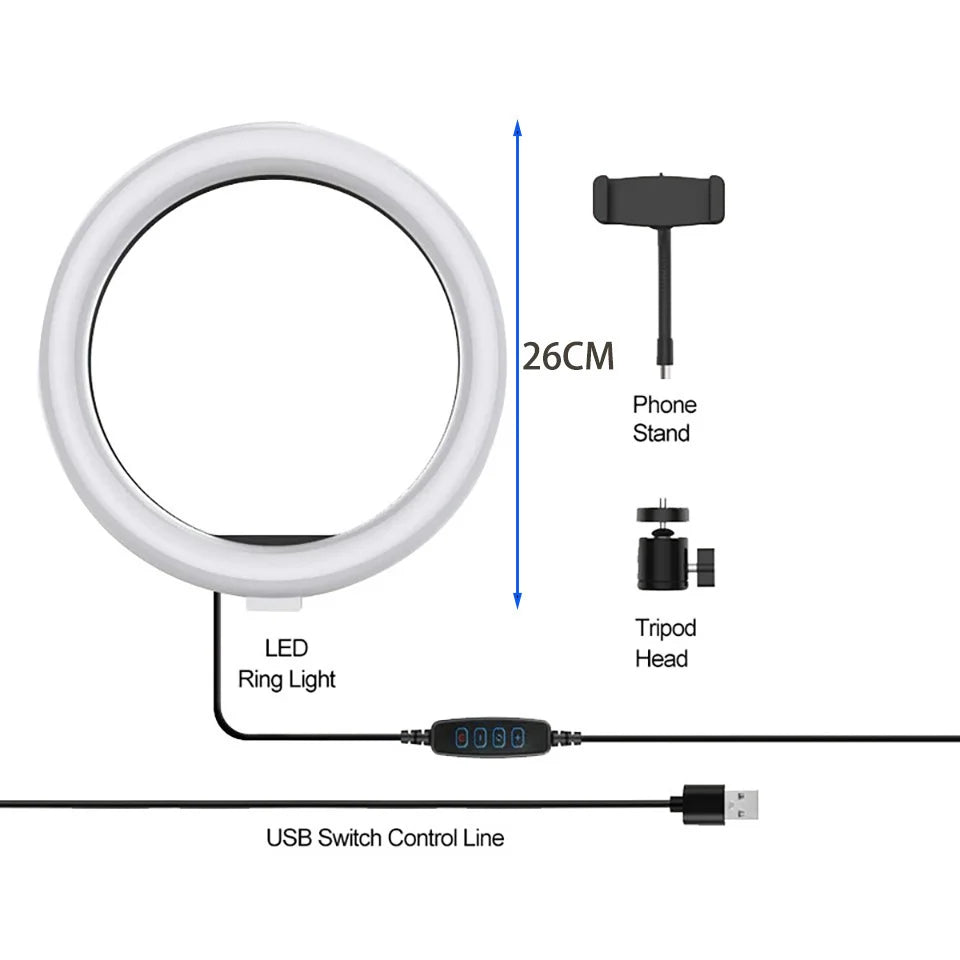 Studio-Grade Video Ring Light for YouTube, Streaming & Selfie