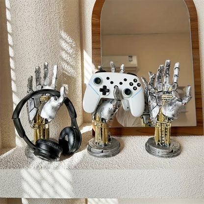 Cyberpunk Robotic Hand Controller Stand – Sci-Fi Gaming Desk Organizer