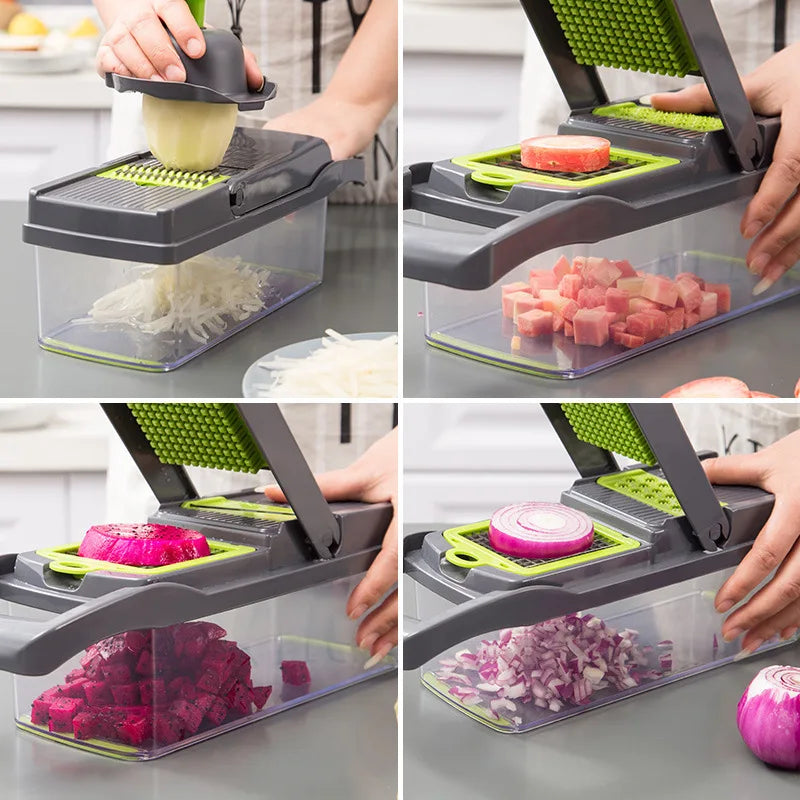 16-in-1 Multifunctional Vegetable Chopper – Slicer, Dicer & Grater