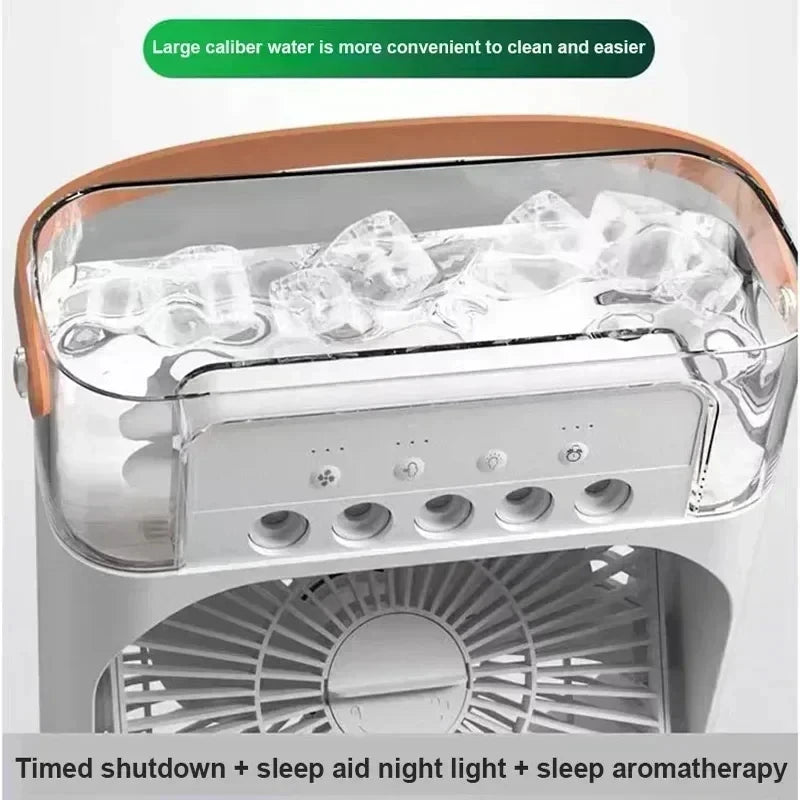 Multifunctional Desktop Air Conditioner Fan – 3-Speed Cooling & Humidifying