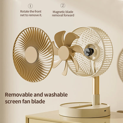 Portable 8-Inch Foldable USB Fan – 4-Speed Rechargeable Floor & Table Fan