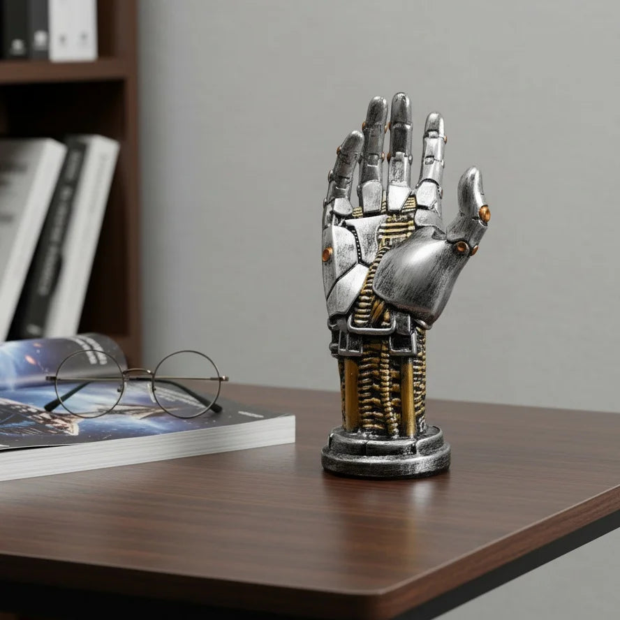 Cyberpunk Robotic Hand Controller Stand – Sci-Fi Gaming Desk Organizer