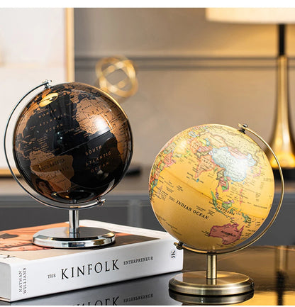 Retro World Globe – Decorative Desktop Map for Home Office & Educational Learning