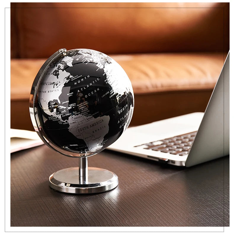 Retro World Globe – Decorative Desktop Map for Home Office & Educational Learning