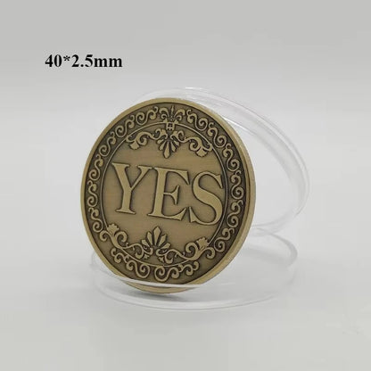 Yes or No" Decision-Making Coin – Vintage Bronze Commemorative Souvenir