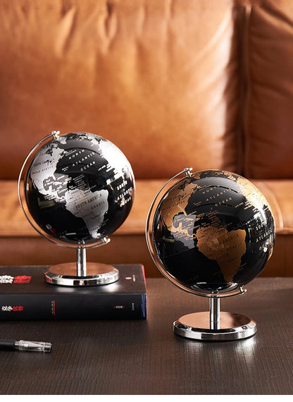 Retro World Globe – Decorative Desktop Map for Home Office & Educational Learning