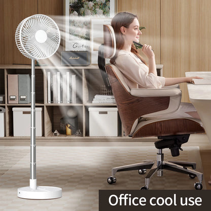 Portable 8-Inch Foldable USB Fan – 4-Speed Rechargeable Floor & Table Fan