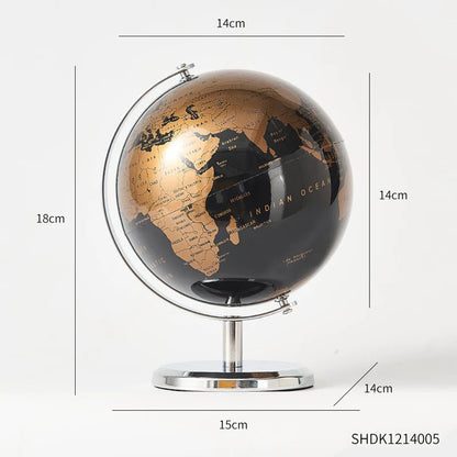 Retro World Globe – Decorative Desktop Map for Home Office & Educational Learning
