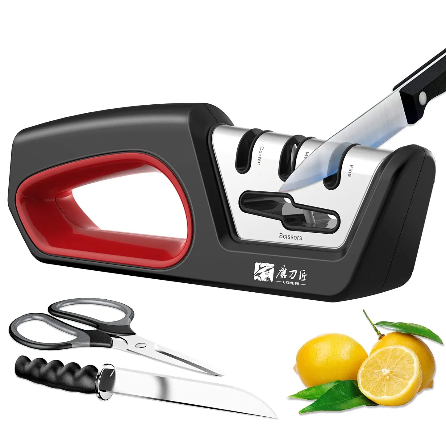 4-in-1 Kitchen Knife & Scissor Sharpener – Professional Diamond & Ceramic System