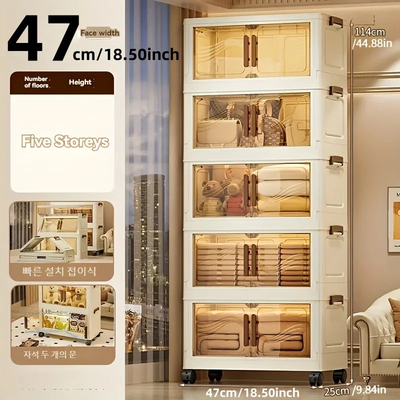 Clear-View Foldable Storage Box – Easy-Assemble Home Organizer