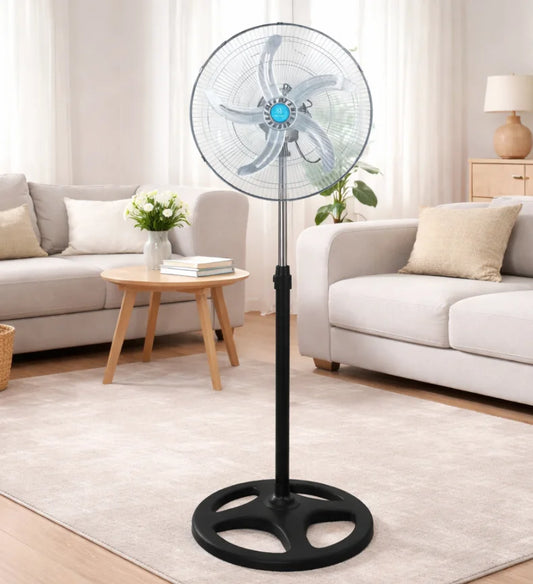 Adjustable Pedestal Standing Fan – 5-Blade Quiet Cooling with Remote