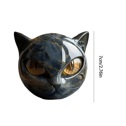 Black Cat Resin Figurine – Modern Marble-Style Decorative Cat Statue