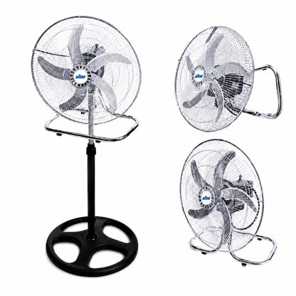 Powerful 65W Turbo Pedestal Fan – Industrial Grade 3-Speed Metal Air Circulator