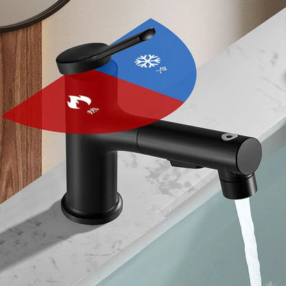 Modern Pull-Out Bathroom Basin Faucet – Solid Brass Hot & Cold Mixer Tap