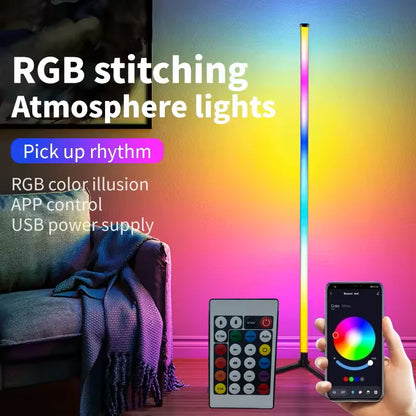 Smart RGB Corner Floor Lamp – App-Controlled LED Light with Music Sync