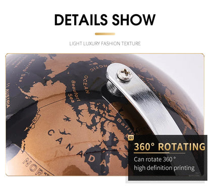 Retro World Globe – Decorative Desktop Map for Home Office & Educational Learning