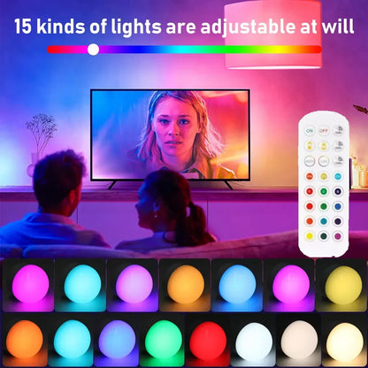 Wireless Battery-Operated Wall Sconce – Gold & Black Modern Wall Lamp with Remote & 15 RGB Colors