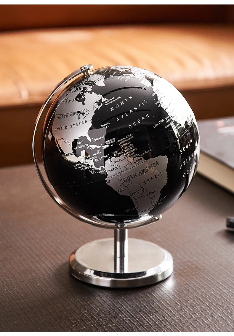 Retro World Globe – Decorative Desktop Map for Home Office & Educational Learning