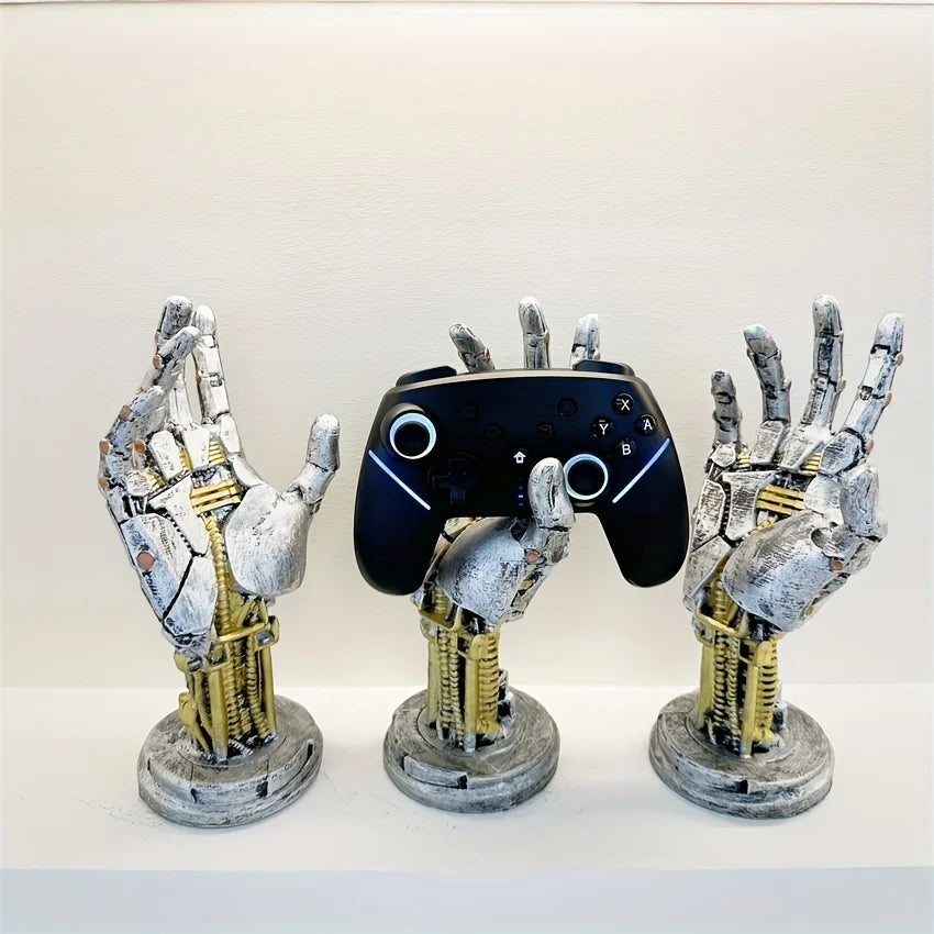 Cyberpunk Robotic Hand Controller Stand – Sci-Fi Gaming Desk Organizer