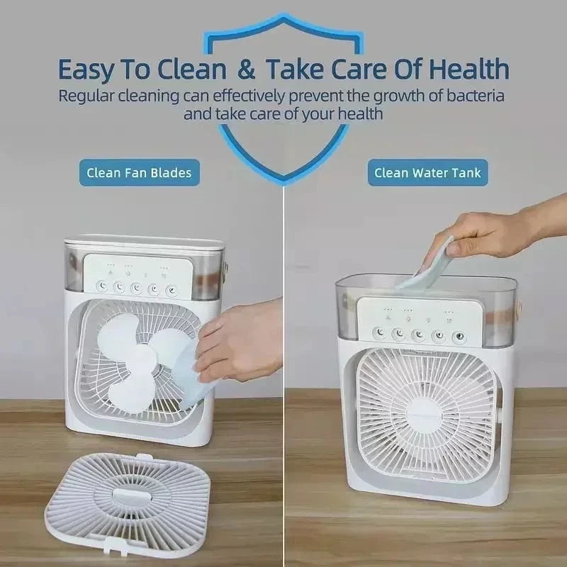 Multifunctional Desktop Air Conditioner Fan – 3-Speed Cooling & Humidifying