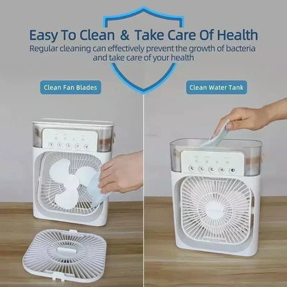 Multifunctional Desktop Air Conditioner Fan – 3-Speed Cooling & Humidifying