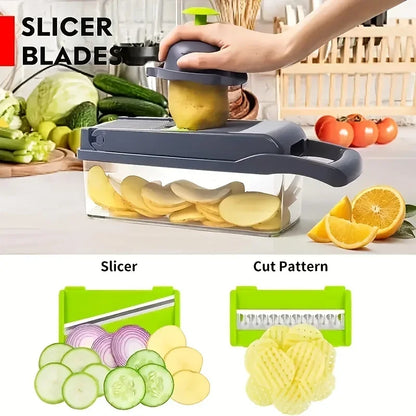 16-in-1 Multifunctional Vegetable Chopper – Slicer, Dicer & Grater