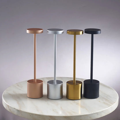 Portable Metal LED Desk Lamp – 3-Color Touch Sensor Night Light