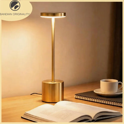 Portable Metal LED Desk Lamp – 3-Color Touch Sensor Night Light