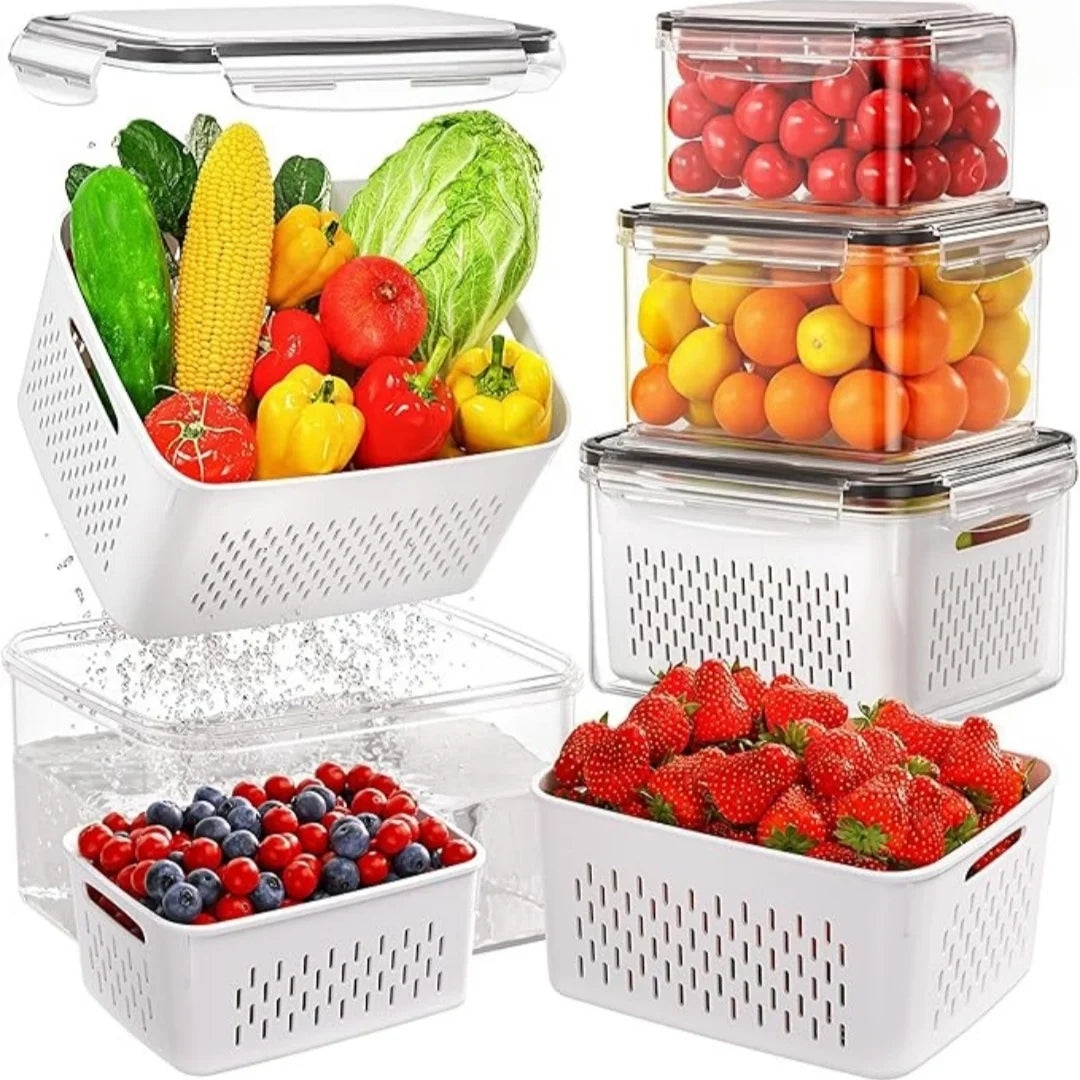 Fresh-Keeping Produce Containers – 9-Piece Kitchen Organizer Set