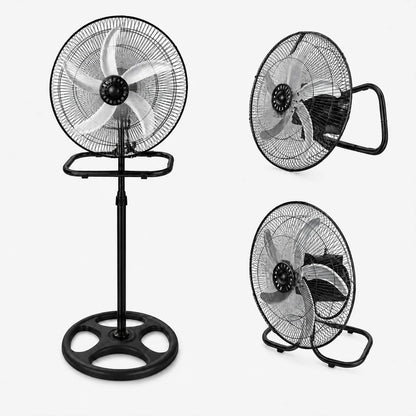 Powerful 65W Turbo Pedestal Fan – Industrial Grade 3-Speed Metal Air Circulator