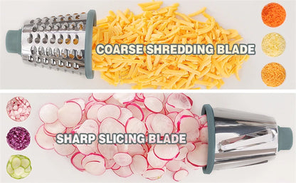3-in-1 Rotary Cheese Grater & Vegetable Slicer – Manual Kitchen Tool