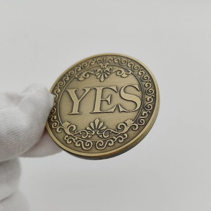 Yes or No" Decision-Making Coin – Vintage Bronze Commemorative Souvenir