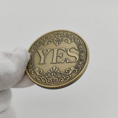 Yes or No" Decision-Making Coin – Vintage Bronze Commemorative Souvenir