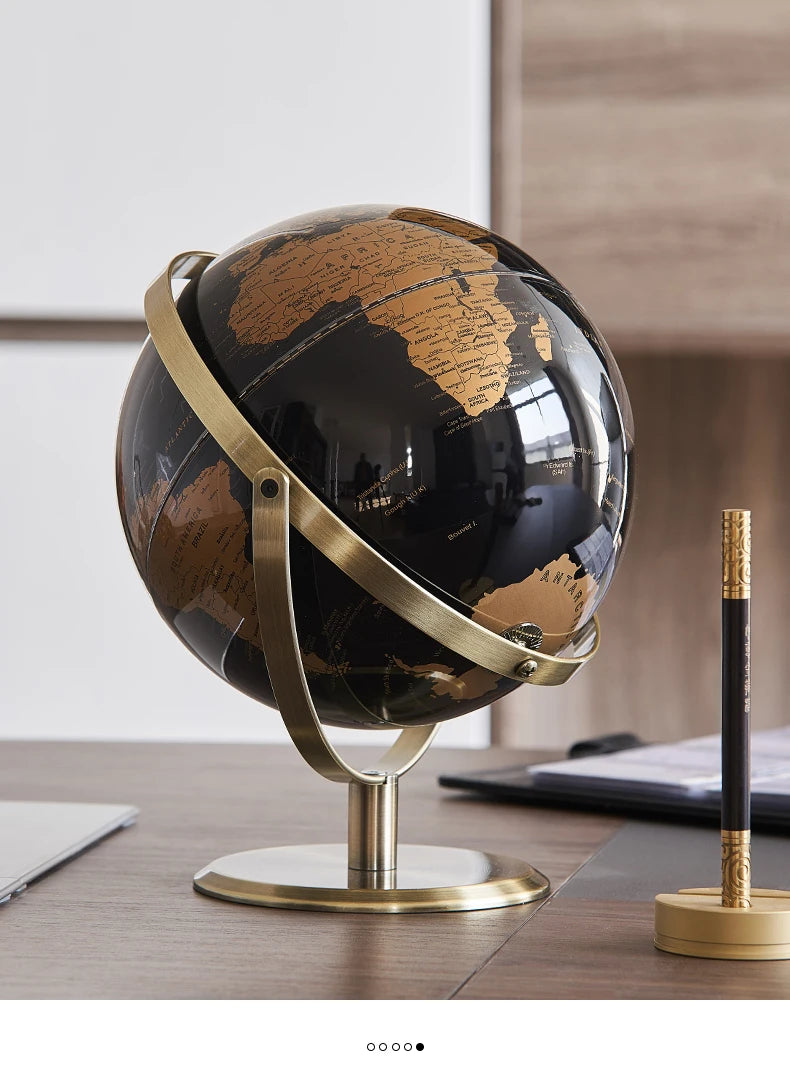 Retro World Globe – Decorative Desktop Map for Home Office & Educational Learning