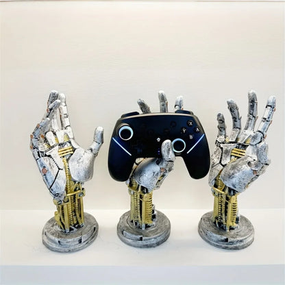 Cyberpunk Robotic Hand Controller Stand – Sci-Fi Gaming Desk Organizer