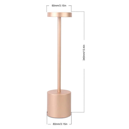 Portable Metal LED Desk Lamp – 3-Color Touch Sensor Night Light