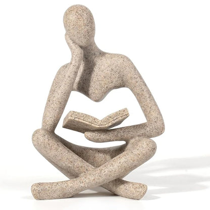 Modern Abstract Thinker Statue – Resin Art Sculpture for Bookshelf & Office Decor