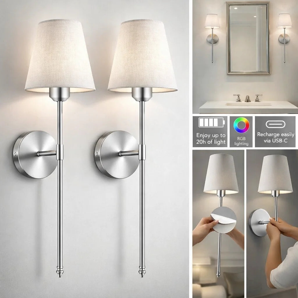 Rechargeable Wireless LED Wall Lamp – Remote Controlled Stick-On Light