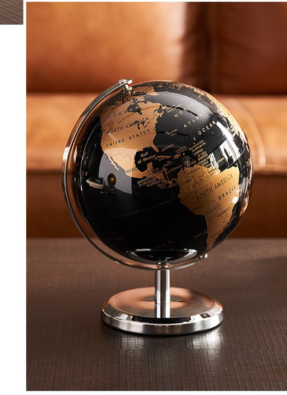 Retro World Globe – Decorative Desktop Map for Home Office & Educational Learning